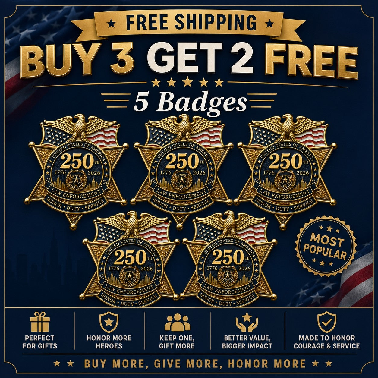 🔥 Last Day Sale ⚡️49% OFF – Law Enforcement Honor Brooch | Duty & Service Pin