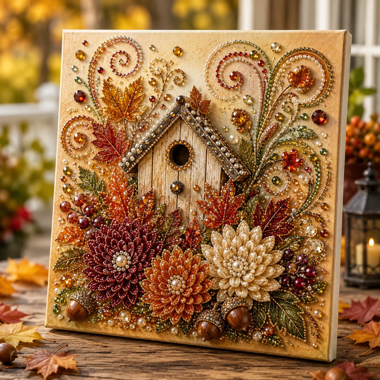 🔥Last Day 49% OFF - 🍂✨Autumn Pearl Painting Kit - Relaxing DIY Craft to Create Sparkling Fall Artwork
