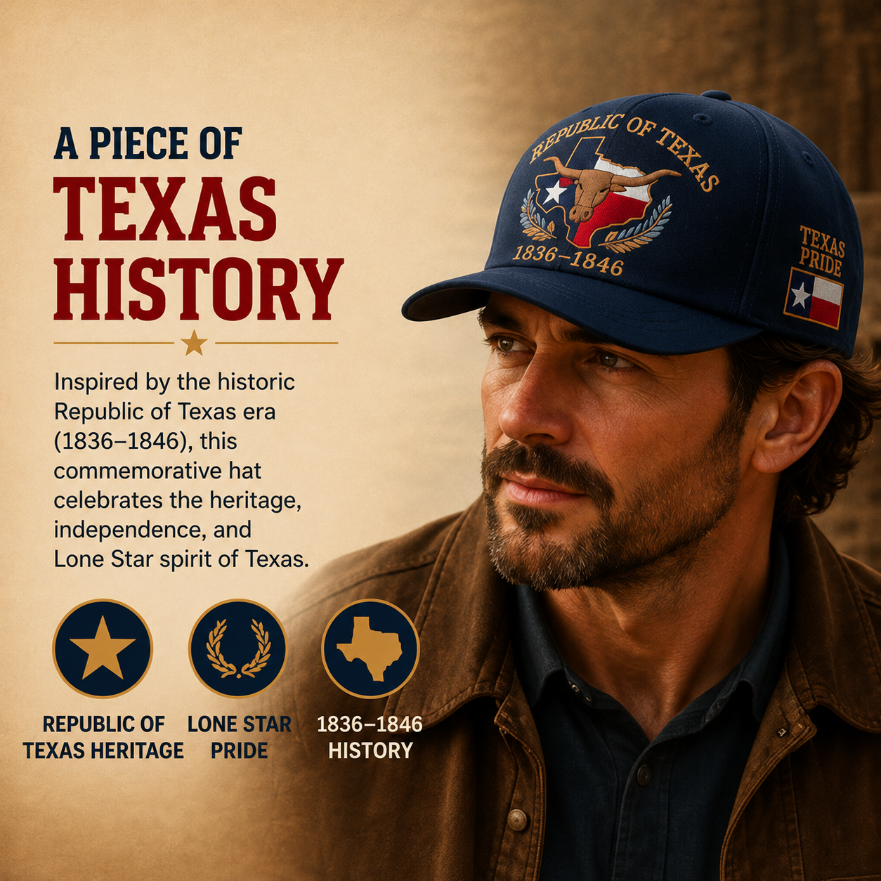 Republic of Texas Commemorative Embroidered Hat – Show Your Texas Pride