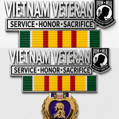 Vietnam Veteran Metal Car Emblem – POW★MIA Tribute Badge 🇺🇸