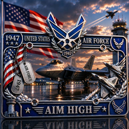 🔥 Last Day 49% OFF - U.S. Air Force “Aim High” License Plate Frame ✈️