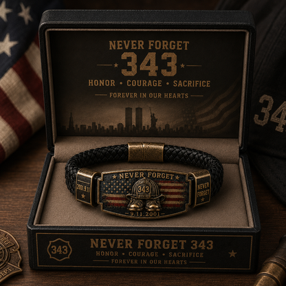 Never Forget 343 Firefighter Memorial Bracelet – Honor. Courage. Sacrifice.