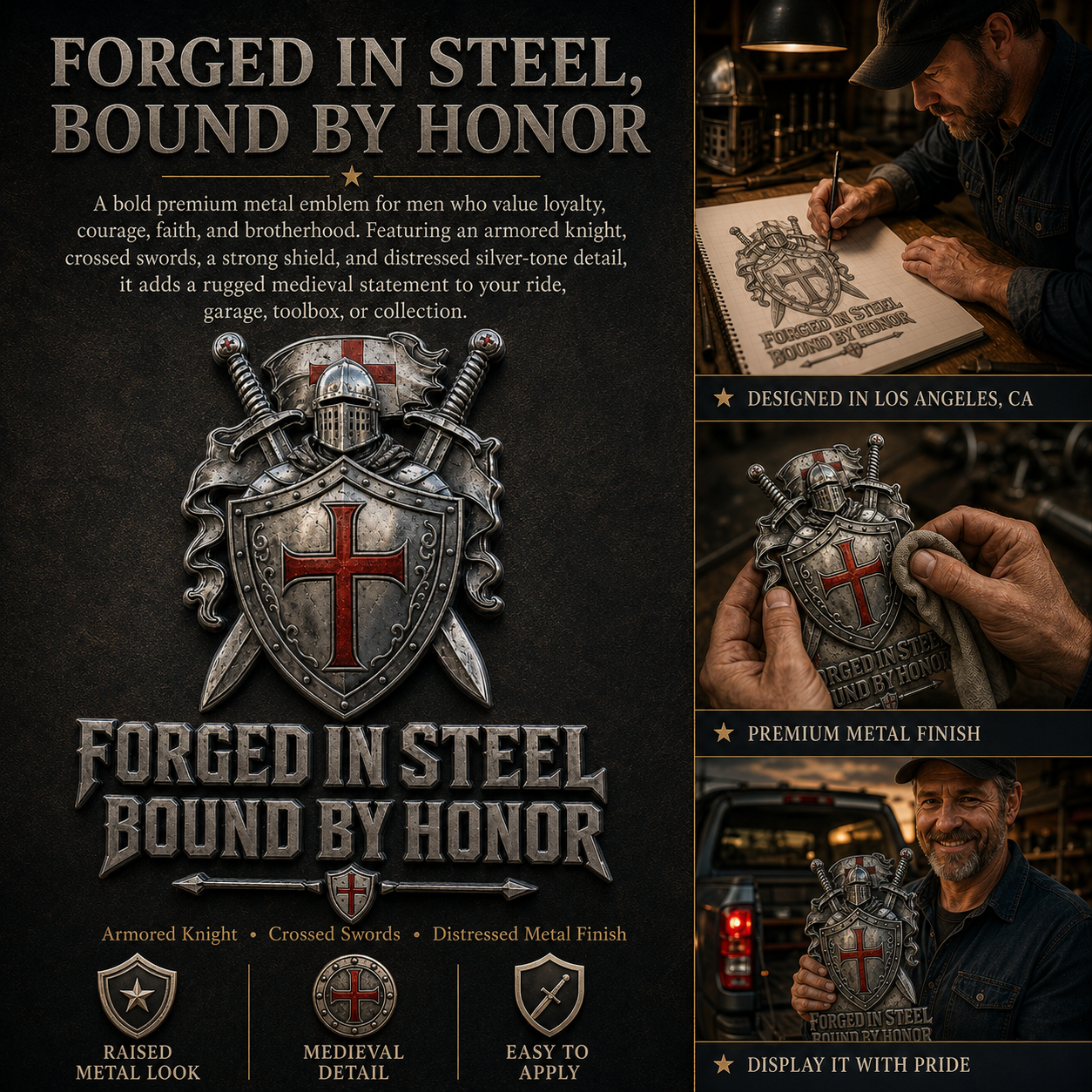 ⚔️Brotherhood Of Knights Metal Emblem — Forged In Steel, Bound By Honor