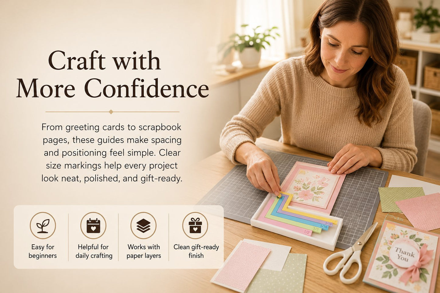 ✨ Card Making Alignment Guides Set | Create Perfect Cards Easily | 🎁 FREE Storage Box Included