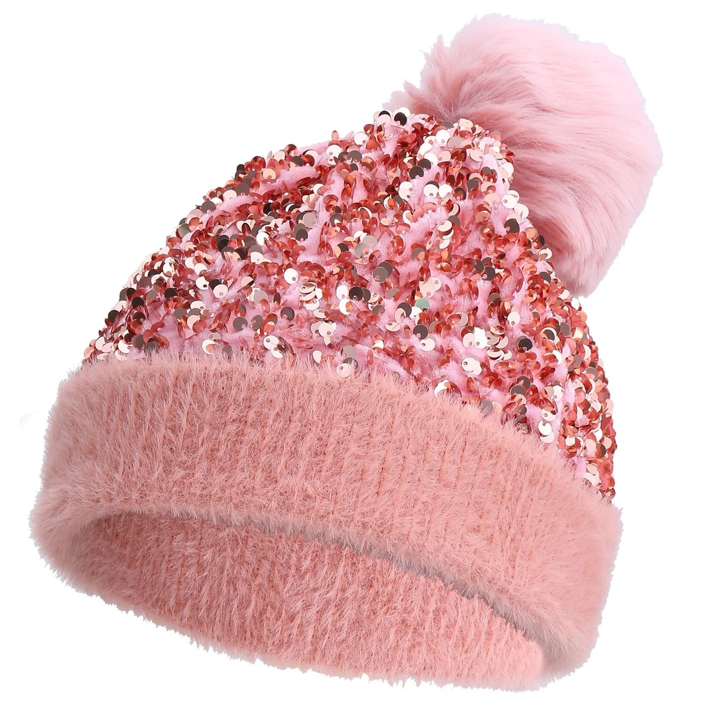 🔥Last Day 50% OFF - Winter Sparkly Sequin Pom Beanie