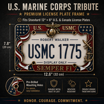 🔥LAST DAY 49% OFF- U.S. Marine Corps Semper Fi License Plate Frame