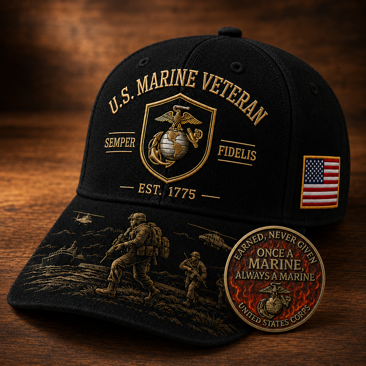 U.S. Marine Veteran Semper Fidelis Commemorative Cap 🇺🇸