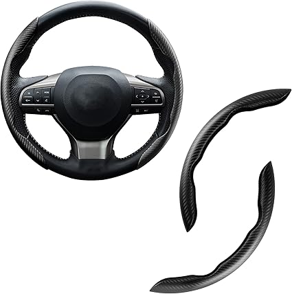 Samez Carbon Fiber Silicone Anti-Slip Car Steering Wheel Cover Universal Fit