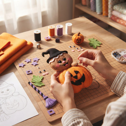 Halloween Witch Gingerbread DIY Hand Sew Felt Craft Kit – For Craft Lovers