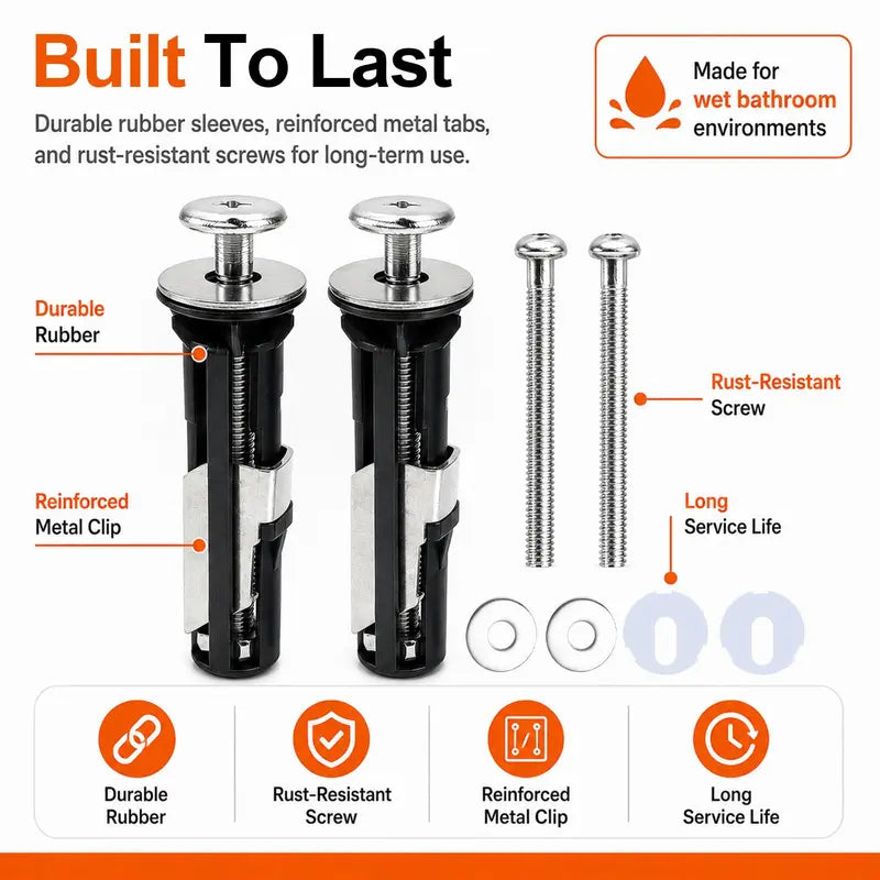Universal Toilet Seat Bolt Kit Screws, Quick Release Easy Install Toilet Seat Replacement Parts 🚽
