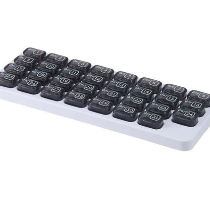 💊Monthly Pill Organizer with Lid - Arthritis-Friendly Easy-Open Lids 31 Removable Daily Pill Pods Date Reminder & Travel Case for Vitamins & Medications
