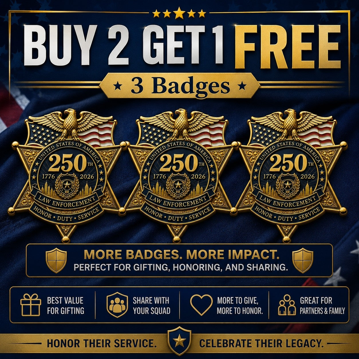 🔥 Last Day Sale ⚡️49% OFF – Law Enforcement Honor Brooch | Duty & Service Pin