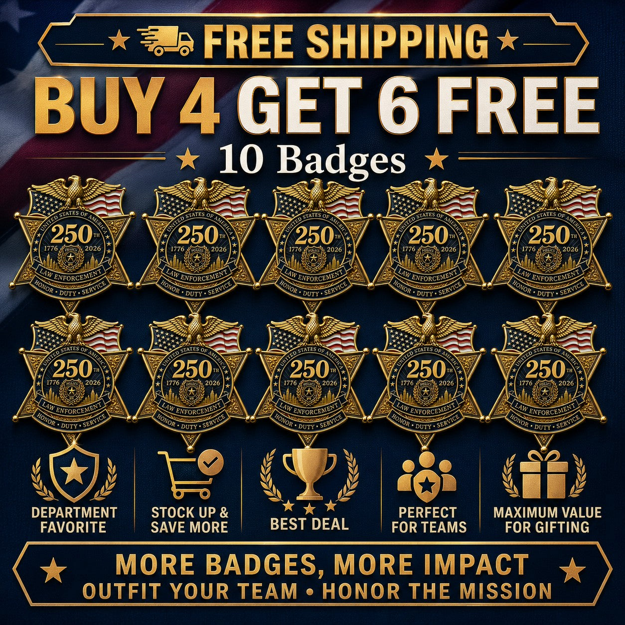 🔥 Last Day Sale ⚡️49% OFF – Law Enforcement Honor Brooch | Duty & Service Pin