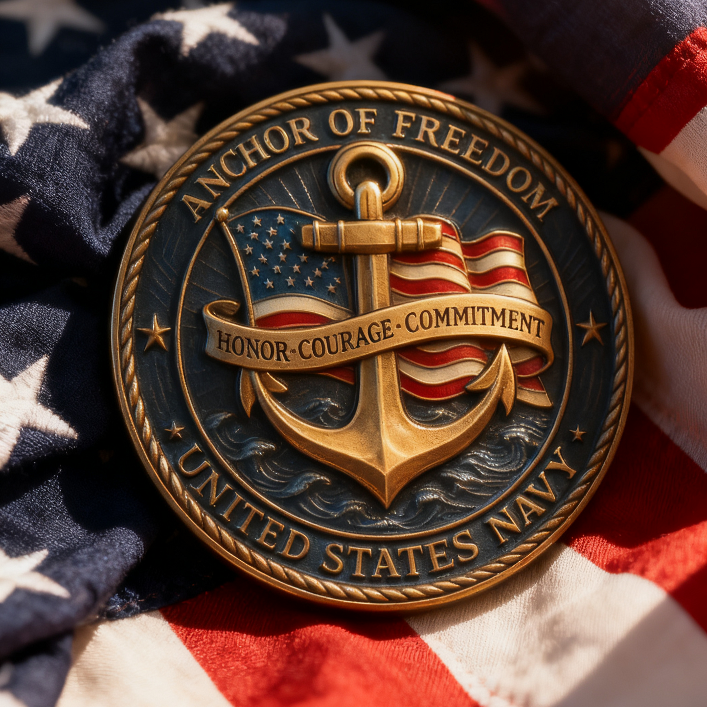 🇺🇸U.S. Navy Commemorative Cap & Coin – Anchor of Freedom⚓-🔥Buy 2 Get Free Shipping🚛