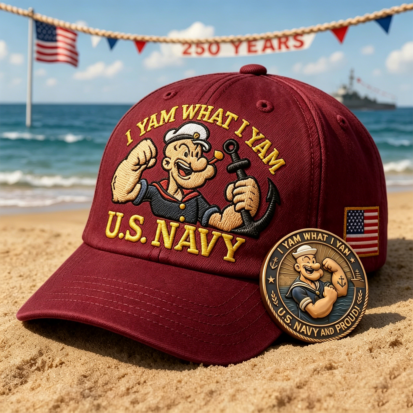🇺🇸U.S. Navy Commemorative Cap & Coin – Anchor of Freedom⚓-🔥Buy 2 Get Free Shipping🚛