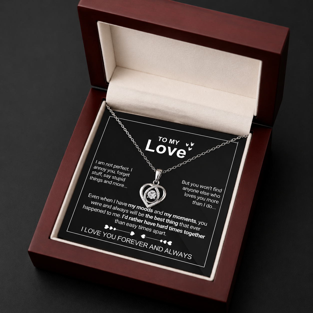 💝 To My Love Forever Heart Necklace — “I Still Choose You” Gift Set | 50% OFF