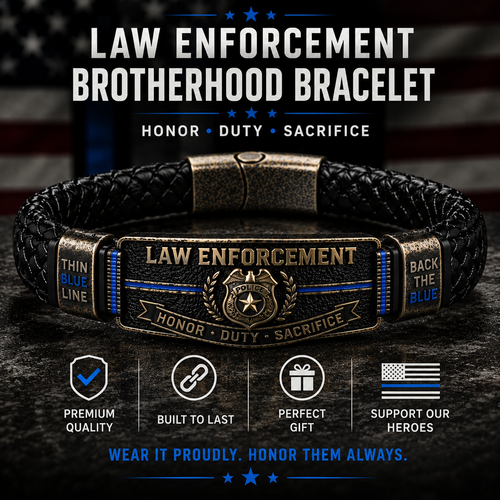 🛡️ Law Enforcement Brotherhood Bracelet — Honor • Duty • Sacrifice