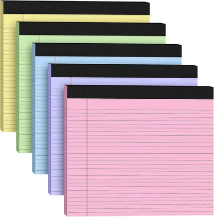 📝Office Pop! Wide Legal Pad (Double-sided nrintino No ink bleeding) – Colorful, Landscape, Double Ruling, 30 Easy‐Tear Sheets 🌈📄✨