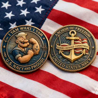 🇺🇸U.S. Navy Commemorative Cap & Coin – Anchor of Freedom⚓-🔥Buy 2 Get Free Shipping🚛