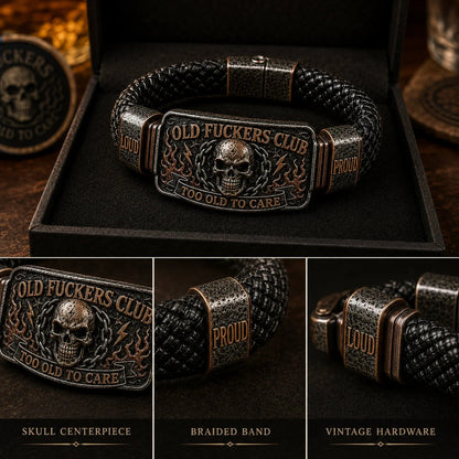 ☠️ Old Fuckers Club Vintage Bracelet 🪓 | 2026 Limited Edition – 🔥30% OFF | Only 17 Left