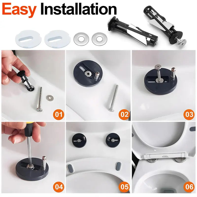 Universal Toilet Seat Bolt Kit Screws, Quick Release Easy Install Toilet Seat Replacement Parts 🚽
