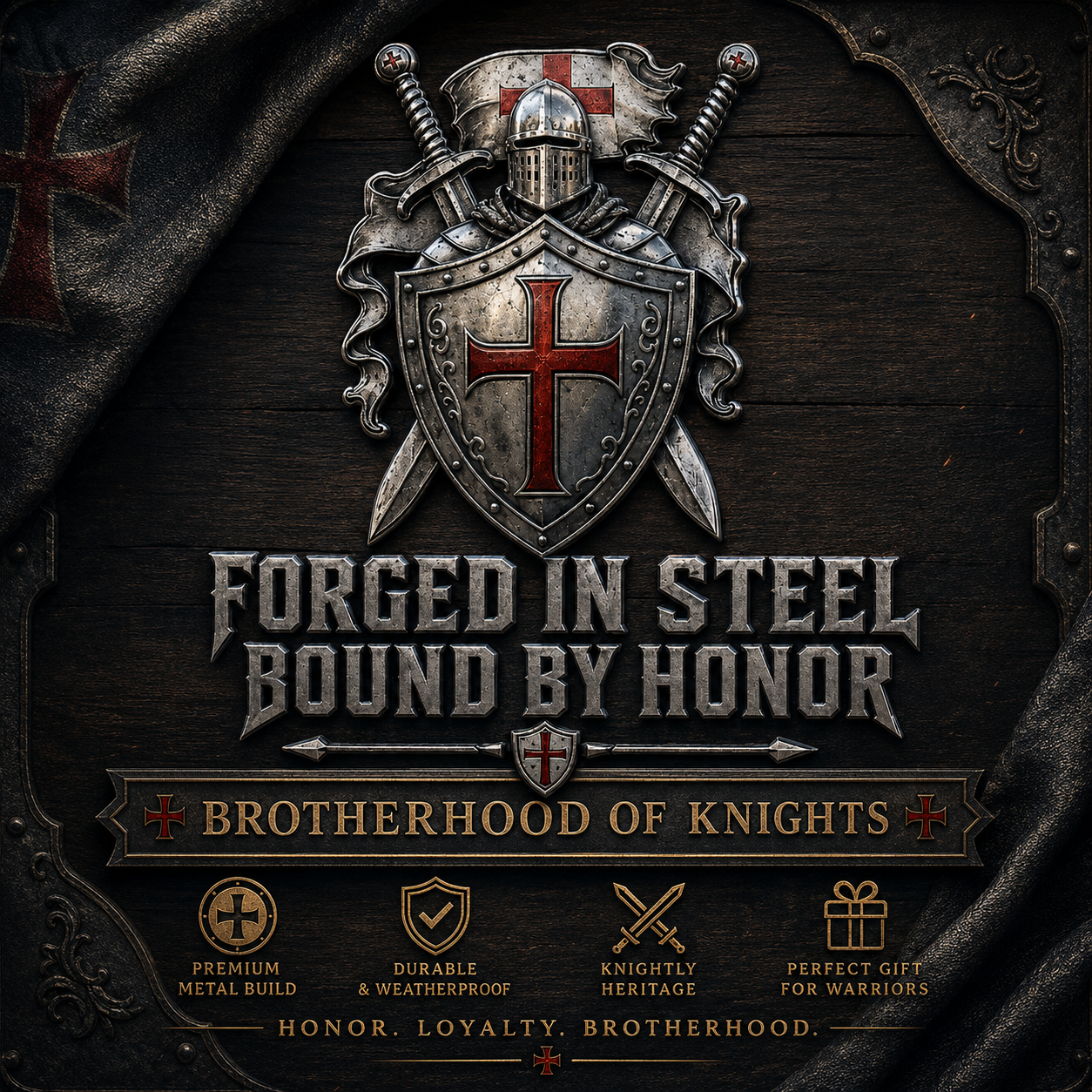 ⚔️Brotherhood Of Knights Metal Emblem — Forged In Steel, Bound By Honor