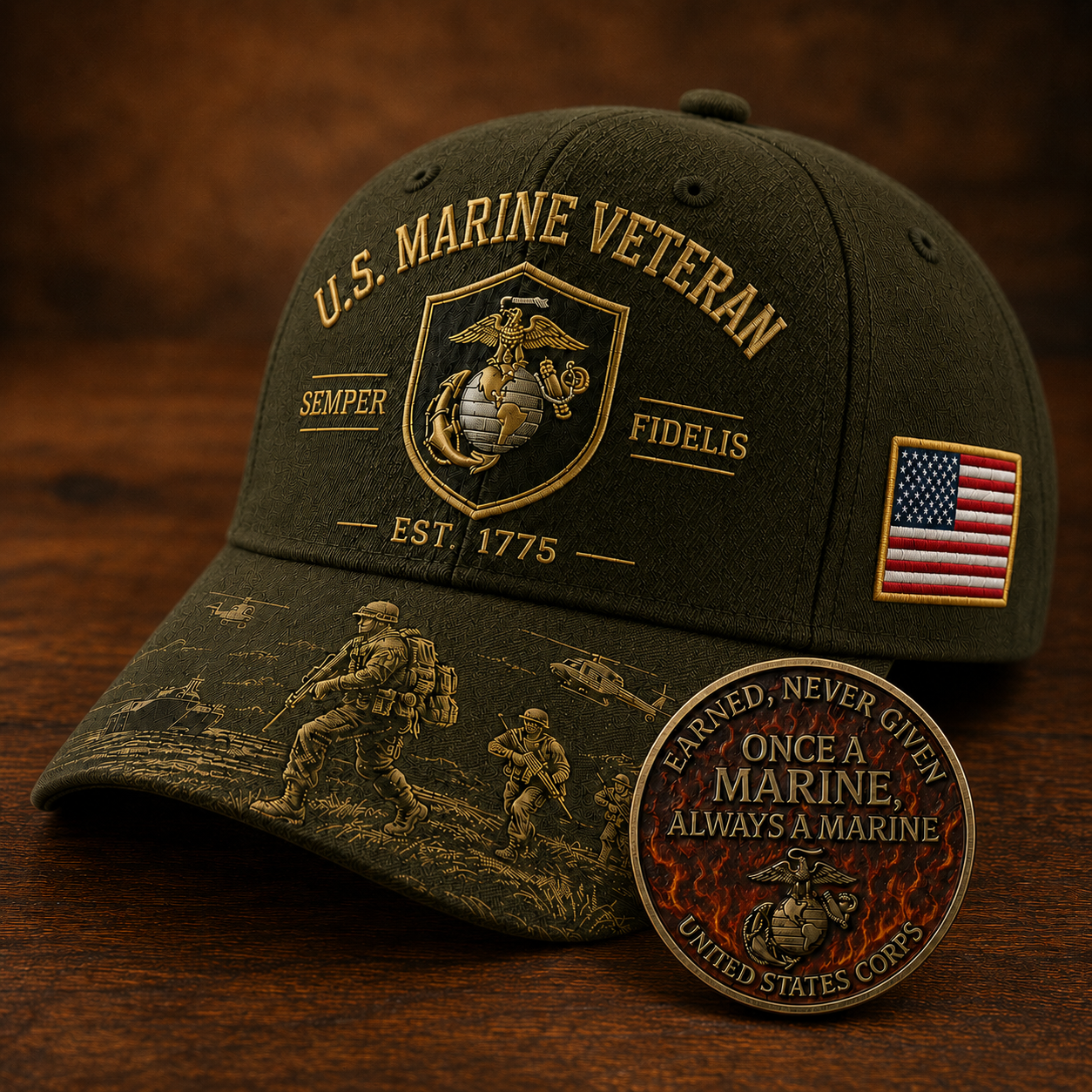 U.S. Marine Veteran Semper Fidelis Commemorative Cap 🇺🇸