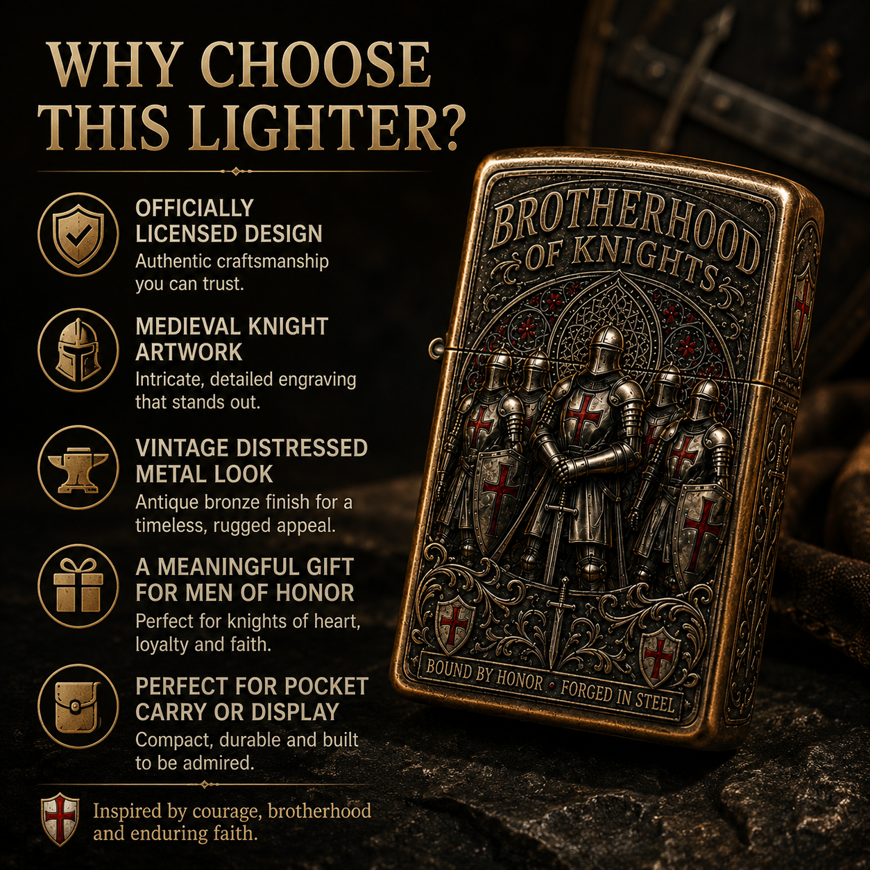 ⚔️ Brotherhood Of Knights Vintage Lighter | 2026 Limited Edition