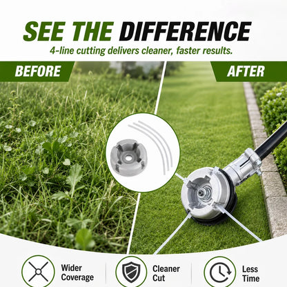 🌿 Aluminum Trimmer Head – 4-Line Cutting & Universal Fit – Heavy-Duty & Easy Line Replacement