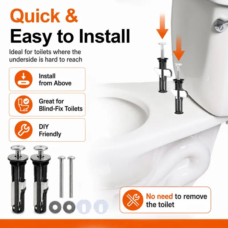 Universal Toilet Seat Bolt Kit Screws, Quick Release Easy Install Toilet Seat Replacement Parts 🚽