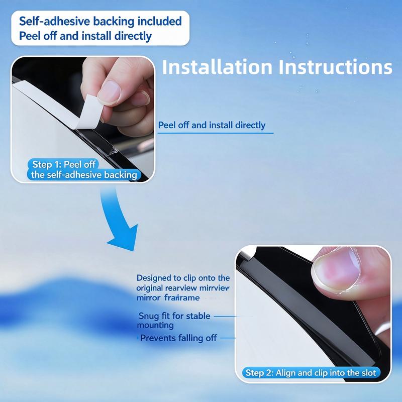 🔥2-Pack Car Side Mirror Rain Visors with 360° Blind Spot Mirrors – Clearer View for Safer Driving🔥
