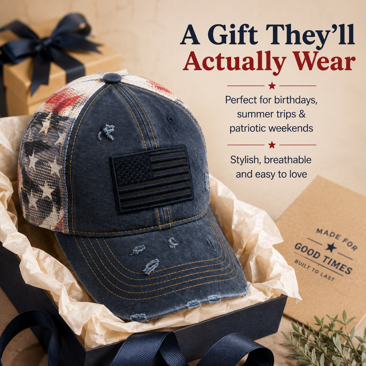 🔥American Flag Ponytail Embroidered Hat—🎁Buy 2 FREE SHIPPING
