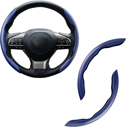 Samez Carbon Fiber Silicone Anti-Slip Car Steering Wheel Cover Universal Fit