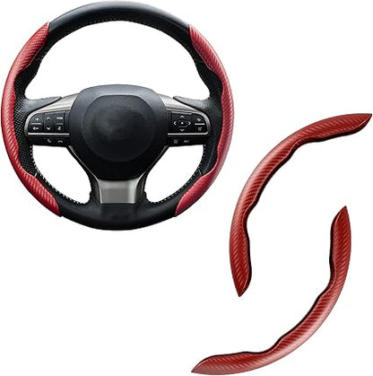 Samez Carbon Fiber Silicone Anti-Slip Car Steering Wheel Cover Universal Fit