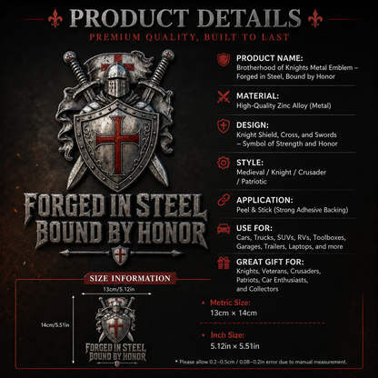 ⚔️Brotherhood Of Knights Metal Emblem — Forged In Steel, Bound By Honor
