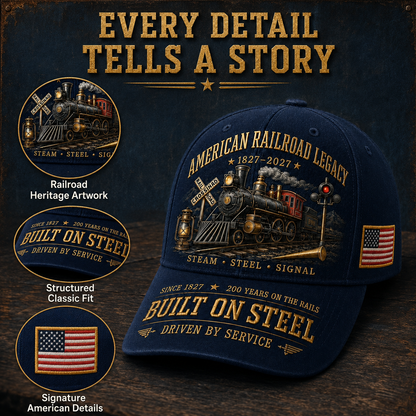 🚂American Railroad Bicentennial Cap | 1827–2027