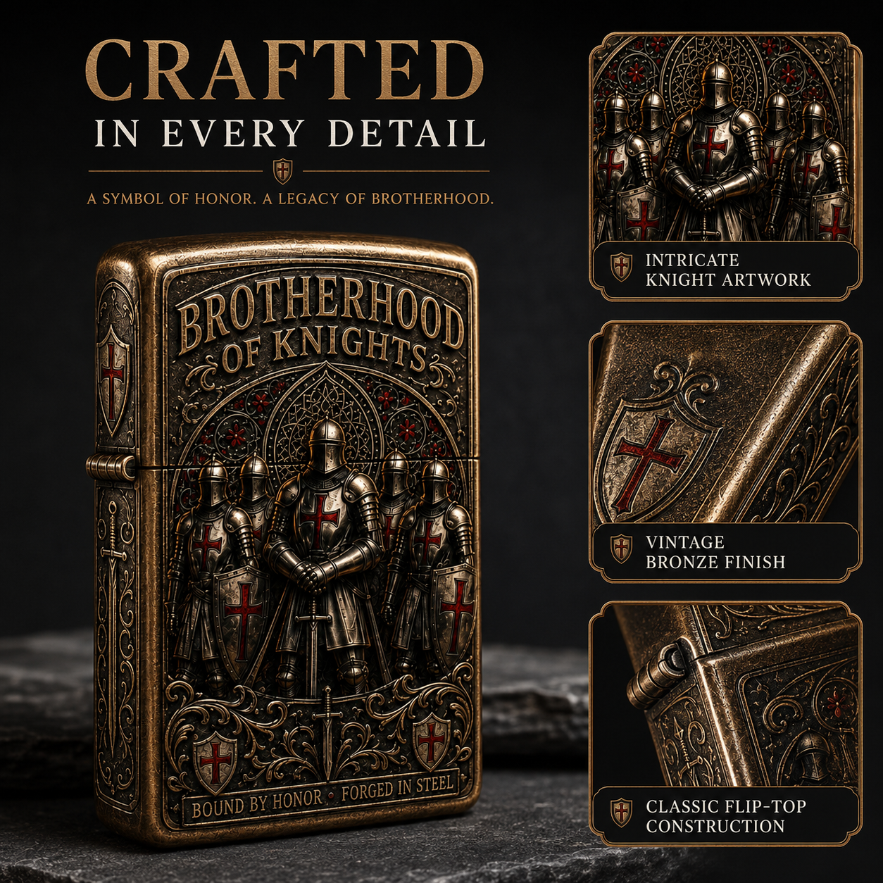 ⚔️ Brotherhood Of Knights Vintage Lighter | 2026 Limited Edition