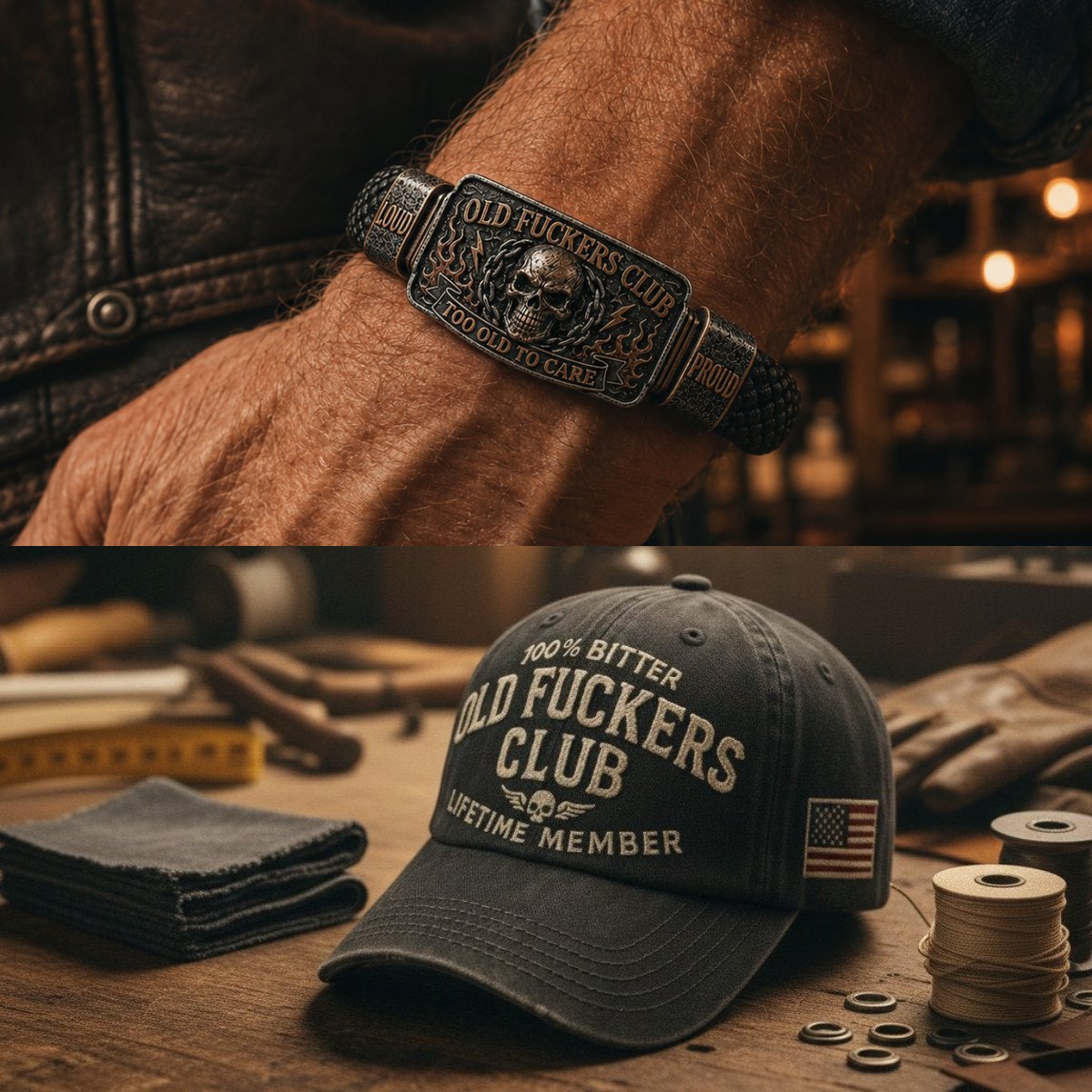 ☠️ Old Fuckers Club Vintage Bracelet 🪓 | 2026 Limited Edition – 🔥30% OFF | Only 17 Left