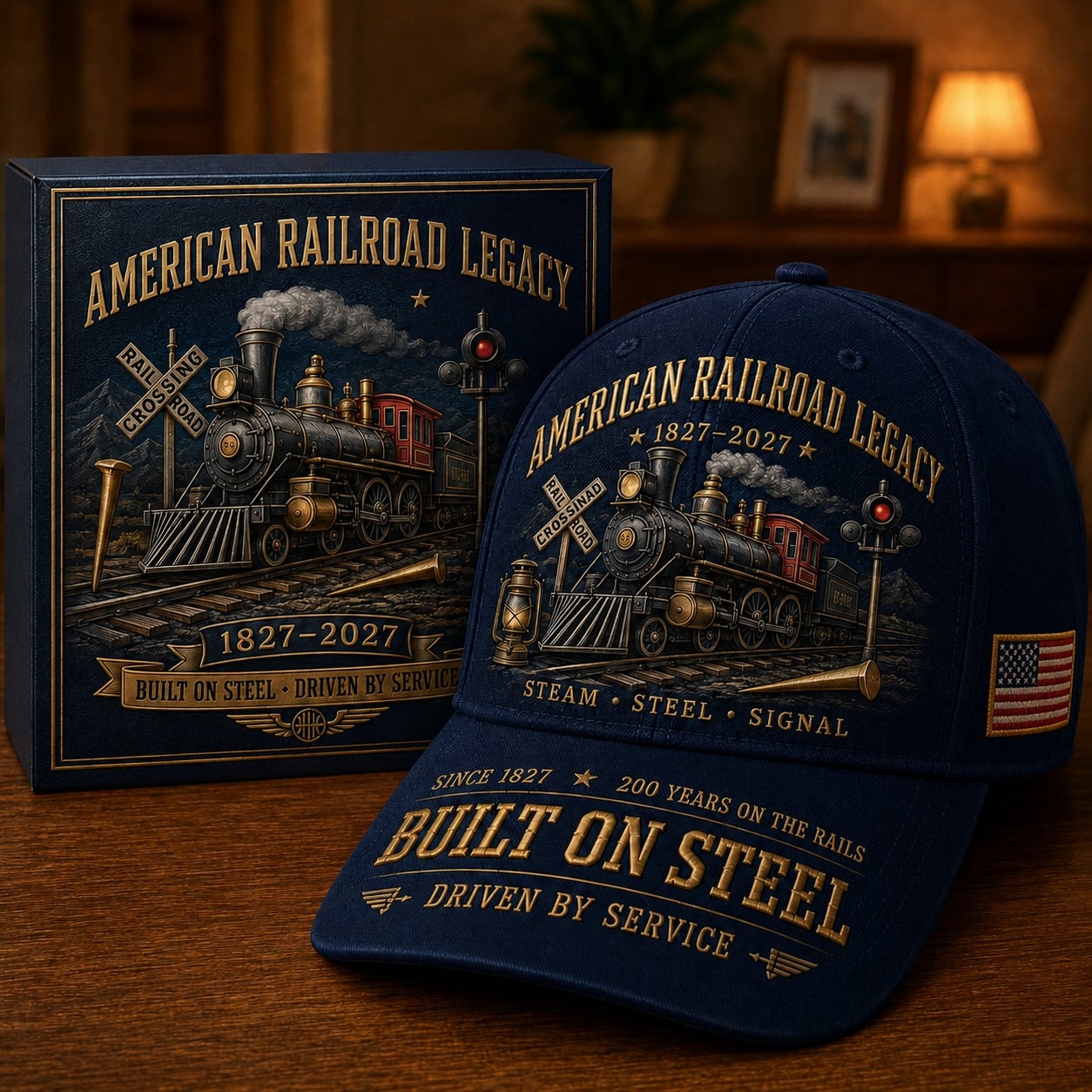 🚂American Railroad Bicentennial Cap | 1827–2027