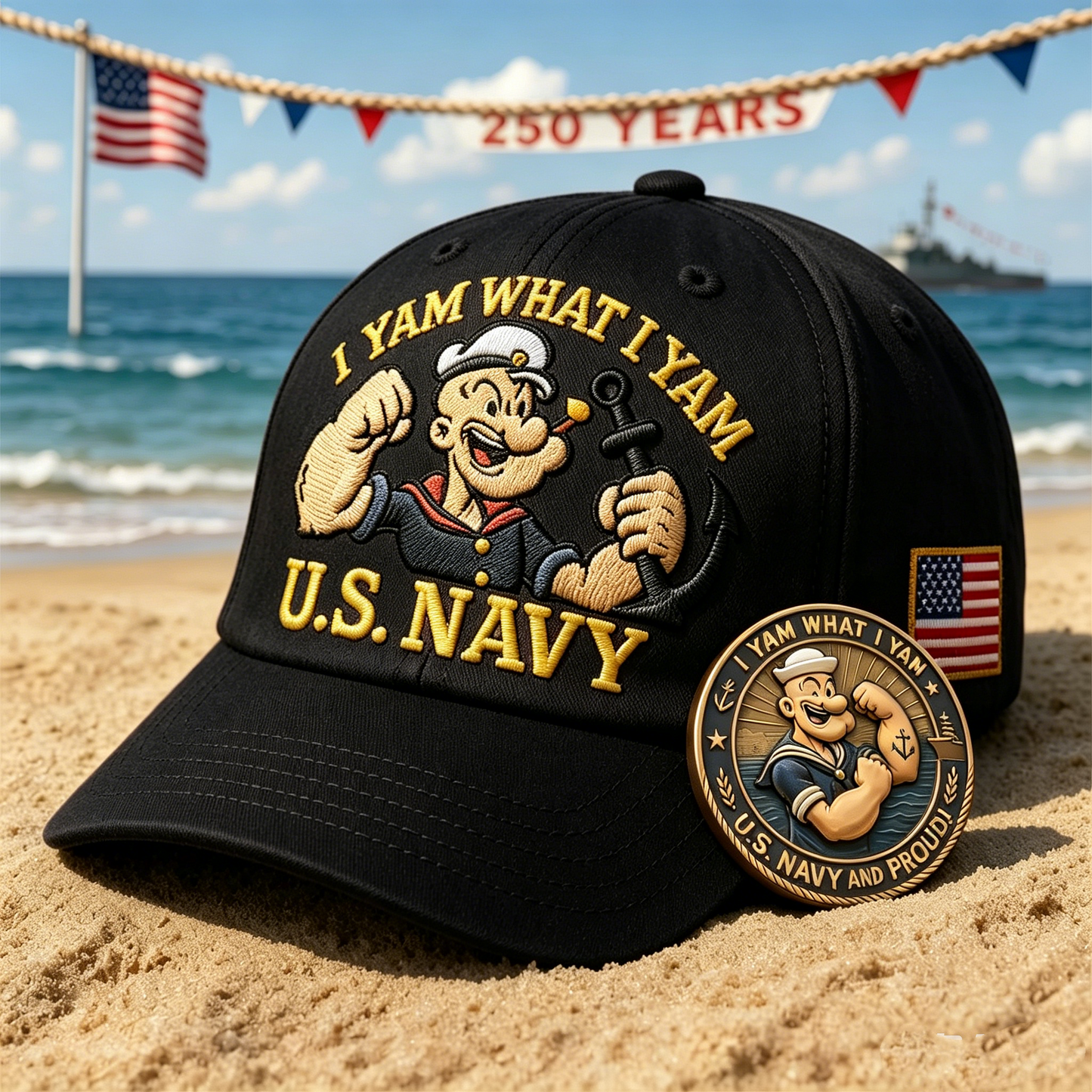 🇺🇸U.S. Navy Commemorative Cap & Coin – Anchor of Freedom⚓-🔥Buy 2 Get Free Shipping🚛