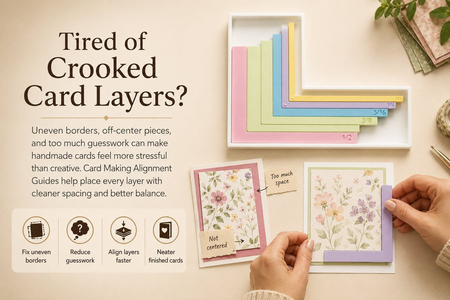 ✨ Card Making Alignment Guides Set | Create Perfect Cards Easily | 🎁 FREE Storage Box Included