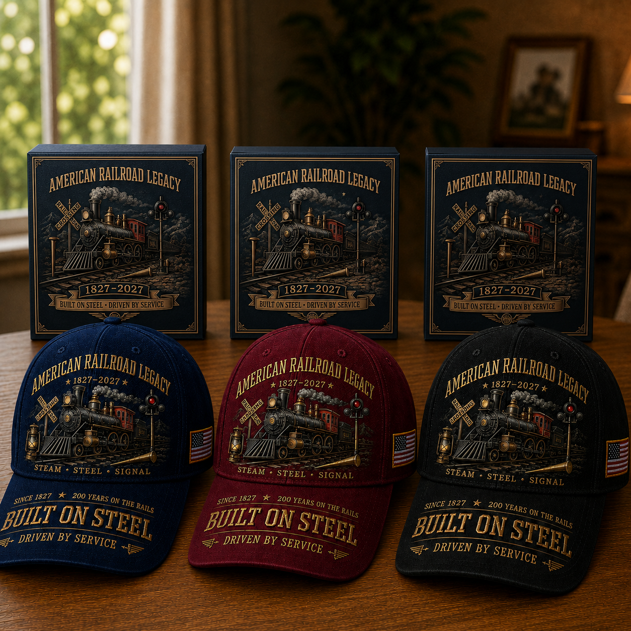 🚂American Railroad Bicentennial Cap | 1827–2027