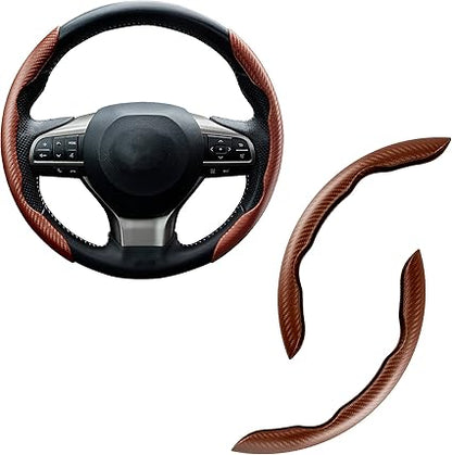 Samez Carbon Fiber Silicone Anti-Slip Car Steering Wheel Cover Universal Fit
