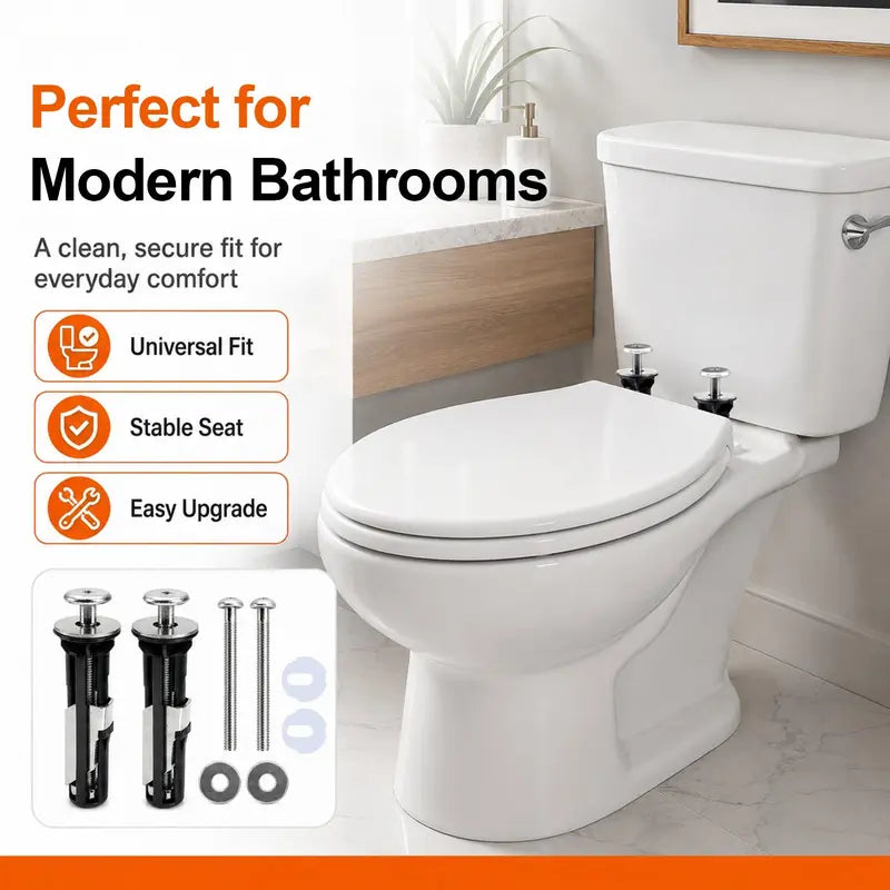 Universal Toilet Seat Bolt Kit Screws, Quick Release Easy Install Toilet Seat Replacement Parts 🚽