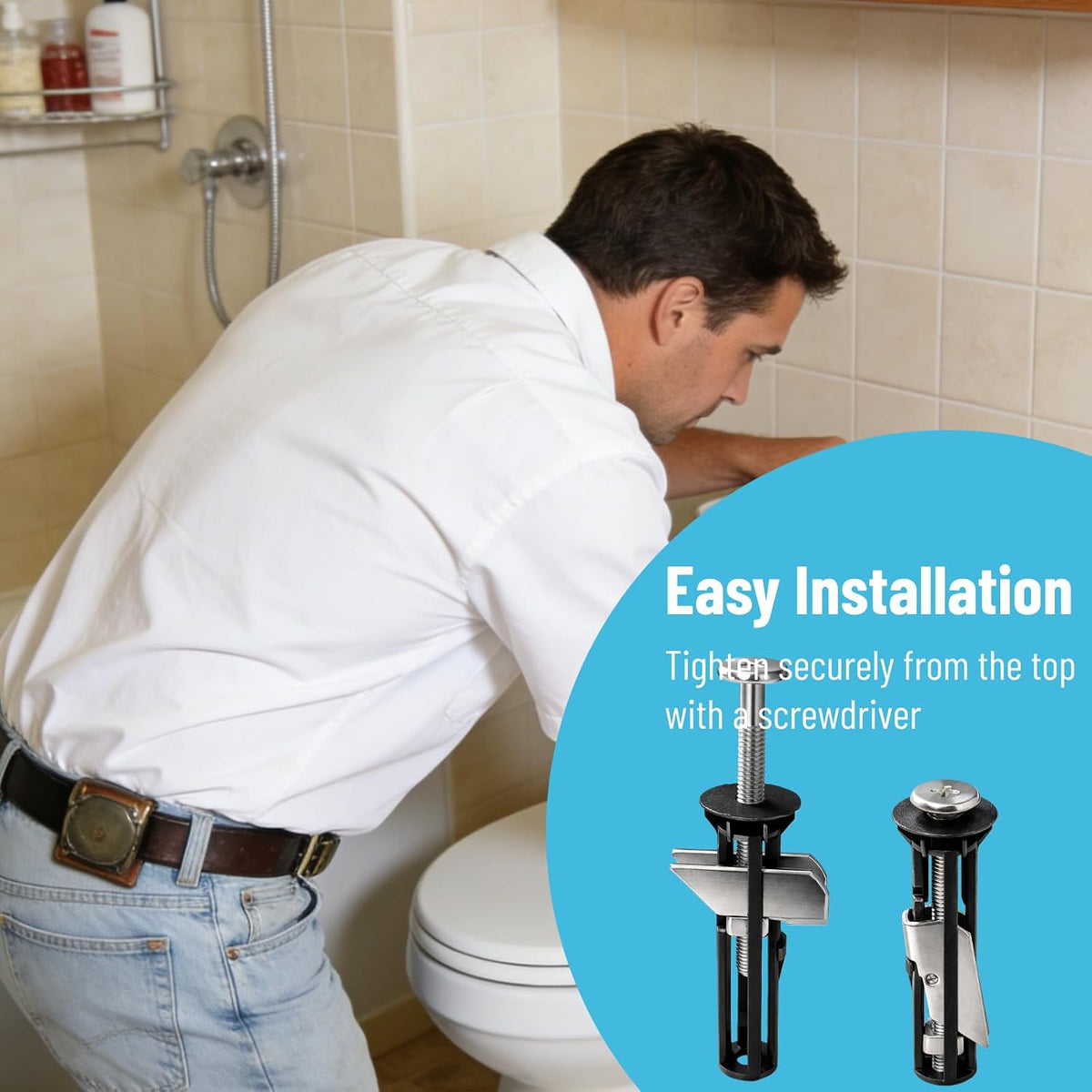 Universal Toilet Seat Bolt Kit Screws, Quick Release Easy Install Toilet Seat Replacement Parts 🚽
