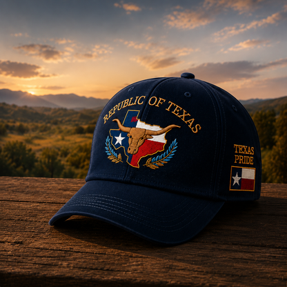 Republic of Texas Commemorative Embroidered Hat 🤠– Show Your Texas Pride