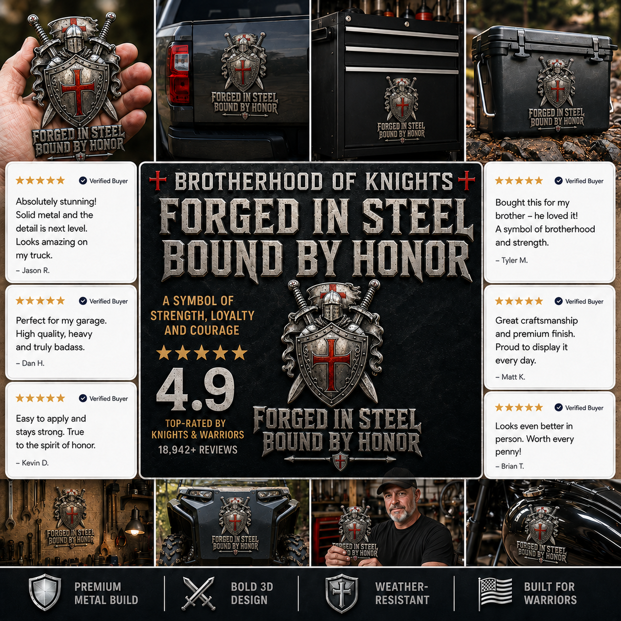 ⚔️Brotherhood Of Knights Metal Emblem — Forged In Steel, Bound By Honor