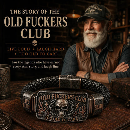 ☠️ Old Fuckers Club Vintage Bracelet 🪓 | 2026 Limited Edition – 🔥30% OFF | Only 17 Left