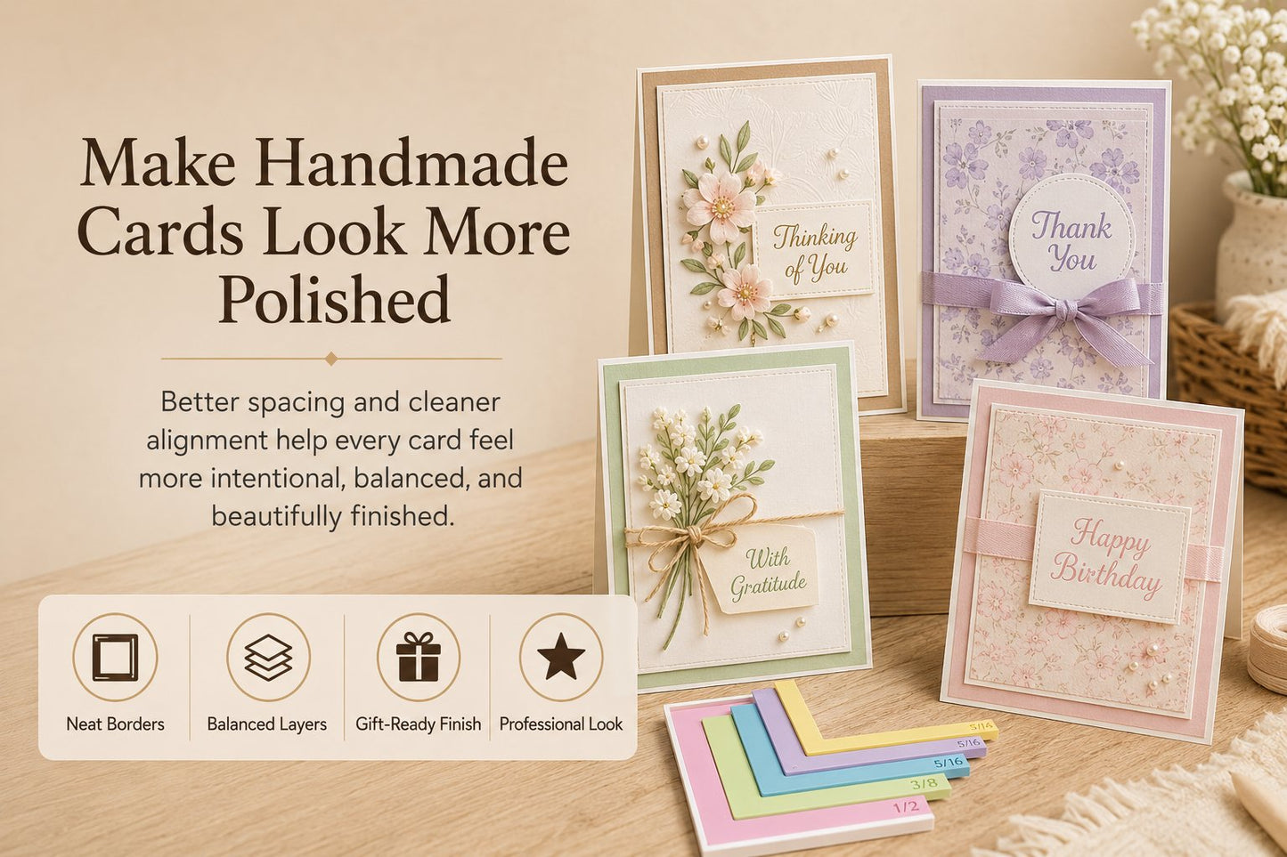 ✨ Card Making Alignment Guides Set | Create Perfect Cards Easily | 🎁 FREE Storage Box Included