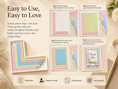 ✨ Card Making Alignment Guides Set | Create Perfect Cards Easily | 🎁 FREE Storage Box Included